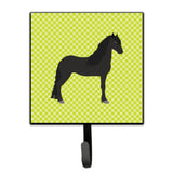 Caroline'S Treasures Friesian Horse Green Wall Hook, Small, Multicolor