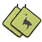 Caroline'S Treasures Llama Q' Ara Green Decorated Pot Holder, 7.5 X 7.5