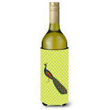 Caroline'S Treasures Indian Peacock Peafowl Green Decorative Bottle Hugger, 750 Ml, Multicolor