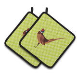 Caroline'S Treasures Ring-Necked Common Pheasant Green Decorated Pot Holder, 7.5 X 7.5