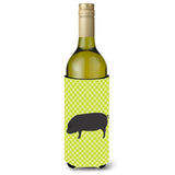 Caroline'S Treasures Devon Large Black Pig Green Decorative Bottle Hugger, 750 Ml, Multicolor