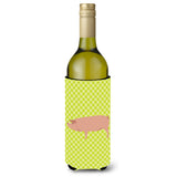 Caroline'S Treasures American Landrace Pig Green Decorative Bottle Hugger, 750 Ml, Multicolor