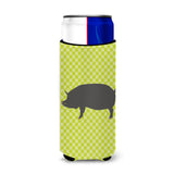 Caroline'S Treasures Berkshire Pig Green Decorative Can Hugger, Slim, Multicolor