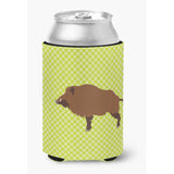 Caroline'S Treasures Wild Boar Pig Green Decorative Can Hugger, Multicolor