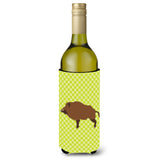 Caroline'S Treasures Wild Boar Pig Green Decorative Bottle Hugger, 750 Ml, Multicolor