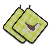 Caroline'S Treasures Large Pigeon Green Decorated Pot Holder, 7.5 X 7.5