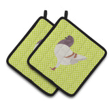 Caroline'S Treasures German Modena Pigeon Green Decorated Pot Holder, 7.5 X 7.5