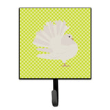 Caroline'S Treasures Silver Fantail Pigeon Green Wall Hook, Small, Multicolor