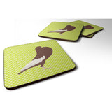 Caroline'S Treasures English Pouter Pigeon Green Decorative Coasters, 3.5, Multicolor