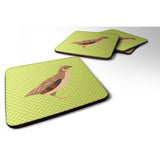 Caroline'S Treasures Golden Phoenix Quail Green Decorative Coasters, 3.5, Multicolor