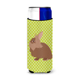 Caroline'S Treasures Lionhead Rabbit Green Decorative Can Hugger, Slim, Multicolor