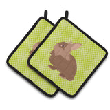 Caroline'S Treasures Lionhead Rabbit Green Decorated Pot Holder, 7.5 X 7.5