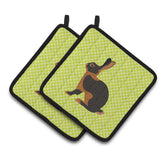 Caroline'S Treasures Tan Rabbit Green Decorated Pot Holder, 7.5 X 7.5