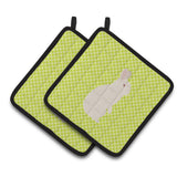 Caroline'S Treasures New Zealand White Rabbit Green Decorated Pot Holder, 7.5 X 7.5