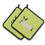 Caroline'S Treasures California White Rabbit Green Decorated Pot Holder, 7.5 X 7.5