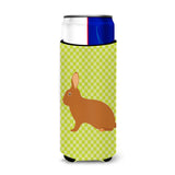 Caroline'S Treasures Rex Rabbit Green Decorative Can Hugger, Slim, Multicolor
