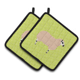 Caroline'S Treasures Kerry Hill Sheep Green Decorated Pot Holder, 7.5 X 7.5