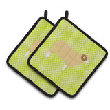 Caroline'S Treasures Horned Dorset Sheep Green Decorated Pot Holder, 7.5 X 7.5