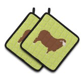 Caroline'S Treasures Merino Sheep Green Decorated Pot Holder, 7.5 X 7.5