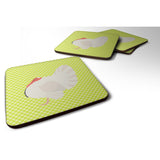 Caroline'S Treasures White Holland Turkey Green Decorative Coasters, 3.5, Multicolor