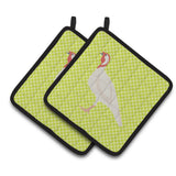 Caroline'S Treasures Beltsville Small White Turkey Hen Green Decorated Pot Holder, 7.5 X 7.5