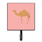 Caroline'S Treasures Arabian Camel Dromedary Pink Check Wall Hook, Small, Multicolor