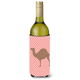 Caroline'S Treasures F1 Hybrid Camel Pink Check Decorative Bottle Hugger, 750 Ml, Multicolor
