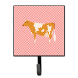 Caroline'S Treasures Guernsey Cow Pink Check Wall Hook, Small, Multicolor