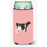 Caroline'S Treasures Holstein Cow Pink Check Decorative Can Hugger, Tall Boy, Multicolor
