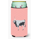 Caroline'S Treasures Hungarian Grey Steppe Cow Pink Check Decorative Can Hugger, Tall Boy, Multicolor