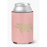 Caroline'S Treasures Charolais Cow Pink Check Decorative Can Hugger, Multicolor