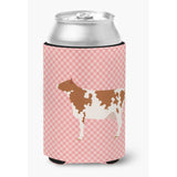 Caroline'S Treasures Ayrshire Cow Pink Check Decorative Can Hugger, Multicolor