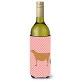 Caroline'S Treasures Jersey Cow Pink Check Decorative Bottle Hugger, 750 Ml, Multicolor