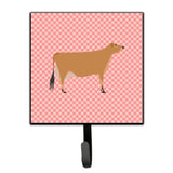 Caroline'S Treasures Jersey Cow Pink Check Wall Hook, Small, Multicolor