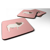Caroline'S Treasures Malvi Cow Pink Check Decorative Coasters, 3.5, Multicolor