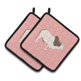 Caroline'S Treasures Malvi Cow Pink Check Decorated Pot Holder, 7.5 X 7.5