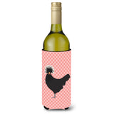 Caroline'S Treasures Polish Poland Chicken Pink Check Decorative Bottle Hugger, 750 Ml, Multicolor