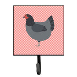 Caroline'S Treasures Jersey Giant Chicken Pink Check Wall Hook, Small, Multicolor