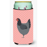 Caroline'S Treasures Jersey Giant Chicken Pink Check Decorative Can Hugger, Tall Boy, Multicolor