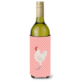 Caroline'S Treasures German Langshan Chicken Pink Check Decorative Bottle Hugger, 750 Ml, Multicolor