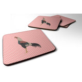 Caroline'S Treasures Kulang Chicken Pink Check Decorative Coasters, 3.5, Multicolor