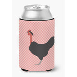 Caroline'S Treasures Naked Neck Chicken Pink Check Decorative Can Hugger, Multicolor