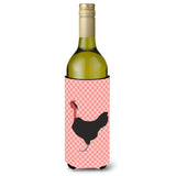 Caroline'S Treasures Naked Neck Chicken Pink Check Decorative Bottle Hugger, 750 Ml, Multicolor