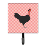 Caroline'S Treasures Naked Neck Chicken Pink Check Wall Hook, Small, Multicolor