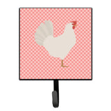 Caroline'S Treasures Leghorn Chicken Pink Check Wall Hook, Small, Multicolor