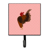 Caroline'S Treasures Malaysian Serama Chicken Pink Check Wall Hook, Small, Multicolor