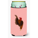Caroline'S Treasures Malaysian Serama Chicken Pink Check Decorative Can Hugger, Tall Boy, Multicolor