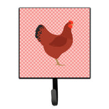 Caroline'S Treasures New Hampshire Red Chicken Pink Check Wall Hook, Small, Multicolor