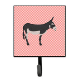 Caroline'S Treasures American Mammoth Jack Donkey Pink Check Wall Hook, Small, Multicolor