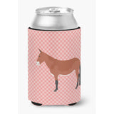 Caroline'S Treasures Mule Pink Check Decorative Can Hugger, Multicolor
